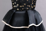 Girls' sequined polka dot princess puffy skirt