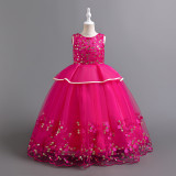 Girls' sequined polka dot princess puffy skirt