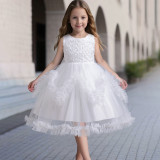 Girls' dress flower puffy princess skirt