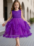 Girls' dress flower puffy princess skirt