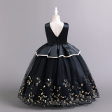 Girls' sequined polka dot princess puffy skirt