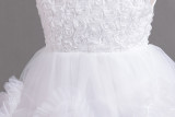 Girls' dress flower puffy princess skirt