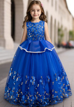 Girls' sequined polka dot princess puffy skirt