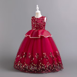 Girls' sequined polka dot princess puffy skirt