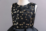 Girls' sequined polka dot princess puffy skirt