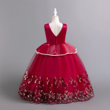 Girls' sequined polka dot princess puffy skirt
