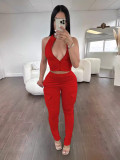 Women's Casual Sports Tight Fitting Zipper Top Butt Lift Pants Two Piece Set