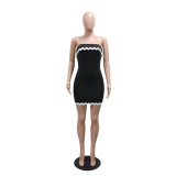 Women Fashion Strapless Slim Bodycon Evening Dress