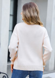 Autumn Winter Sweater Women's Bow Color Matching Knitting Pullover Shirt