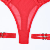 Women's Valentine's See-Through Mesh Sexy 5-Piece Lingerie Set