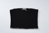 Women's Summer Fashion Sexy Strapless Top Pleated Cake Short Two Piece Set