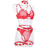 Women's Valentine's See-Through Mesh Sexy 5-Piece Lingerie Set