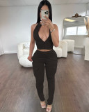 Women's Casual Sports Tight Fitting Zipper Top Butt Lift Pants Two Piece Set