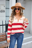 Plus Size Women Stripe Patchwork Sweater