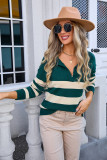 Plus Size Women Stripe Patchwork Sweater