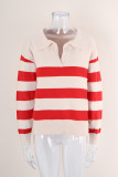 Plus Size Women Stripe Patchwork Sweater