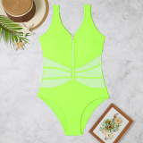 Women solid bikini one-piece Swimwear