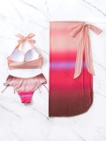 Sexy Two Pieces Bikini Mesh Long Skirt Three-Piece Women's Swimsuit