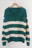 Plus Size Women Stripe Patchwork Sweater