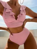 Women Bikini Ruffle Two Pieces Swimwear