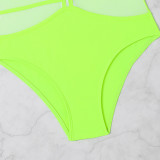 Women solid bikini one-piece Swimwear