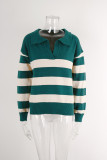 Plus Size Women Stripe Patchwork Sweater