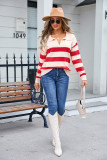 Plus Size Women Stripe Patchwork Sweater