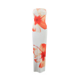 Women summer sexy strapless holidays maxi dress