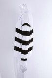 Plus Size Women Stripe Patchwork Sweater