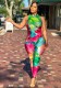 Printed Sleeveless Slim Tight Fitting Jumpsuit