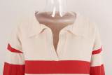 Plus Size Women Stripe Patchwork Sweater