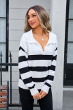 Plus Size Women Stripe Patchwork Sweater