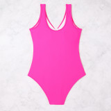 Women solid bikini one-piece Swimwear