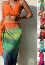 Sexy Two Pieces Bikini Mesh Long Skirt Three-Piece Women's Swimsuit Sexy Two Pieces Bikini Mesh Long Skirt Three-Piece Women's Swimsuit
