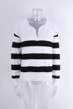Plus Size Women Stripe Patchwork Sweater