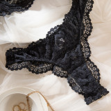 Women Lace Lace Hollow Bra Sexy Lingerie Two-Piece Set