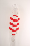 Plus Size Women Stripe Patchwork Sweater