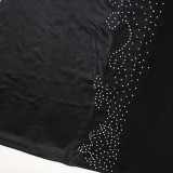 Sexy Solid Color Beaded Strap Irregular Party Dress Women Slit Long Gown