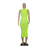 Women sexy Ribbed Sundress