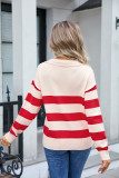 Plus Size Women Stripe Patchwork Sweater