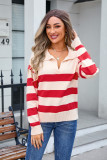 Plus Size Women Stripe Patchwork Sweater