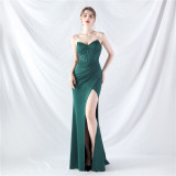 Women Fishbone Vest Off Shoulder Evening Dress