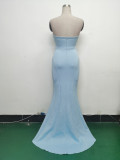 Women Satin Beaded Evening Dress