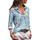Women Casual Long Sleeve Color Block Shirt
