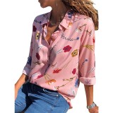 Women Casual Long Sleeve Color Block Shirt