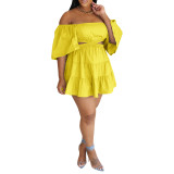 Women's Summer Off Shoulder Ruffles Casual Dress