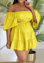 Women's Summer Off Shoulder Ruffles Casual Dress