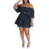 Women's Summer Off Shoulder Ruffles Casual Dress