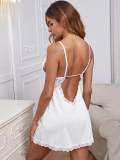 Women White Sexy Lingerie Dress