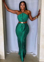 Women Pleated Sexy Lace-up Dress Women Pleated Sexy Lace-up Dress